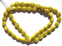 50 9mm Opaque Yellow Ladybug Glass Beads